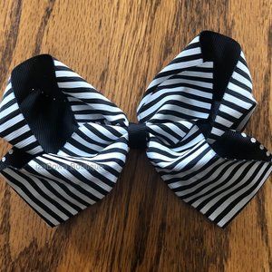 Black 6" Stripe Boutique Bow (2) 4B4028   Handmade NWT Boutique